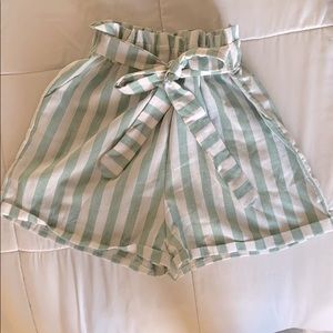 Stripped Mint Green shorts